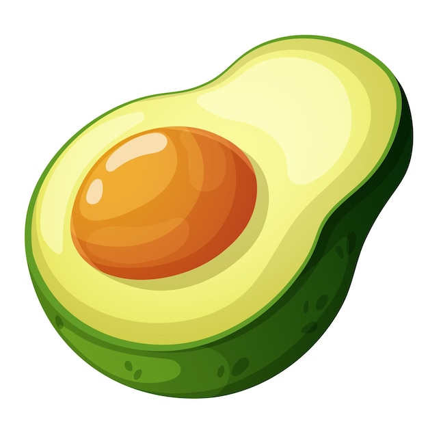 Juicy avocado cartoon on transparent background Summer Fruit Collection