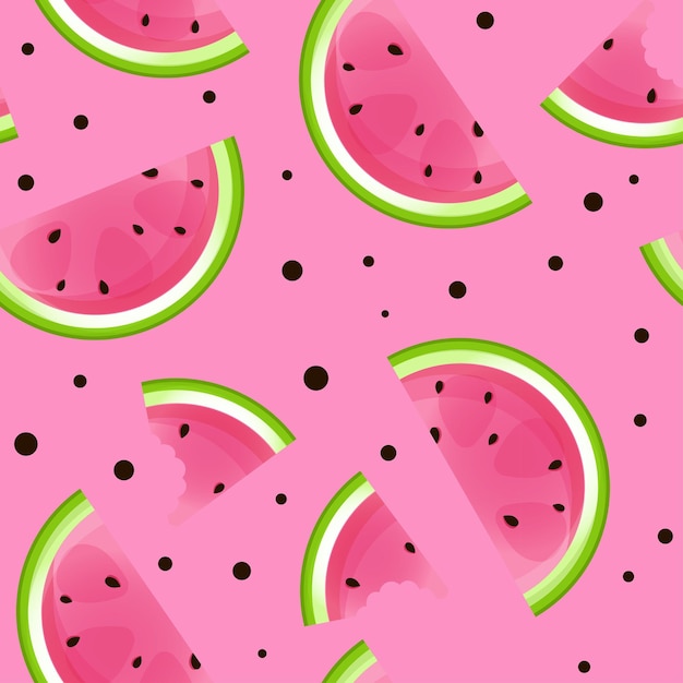 Juicy bright watermelon seamless pattern