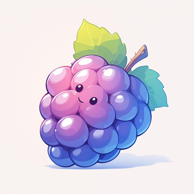 Vector juicy grape cluster summer cartoon look