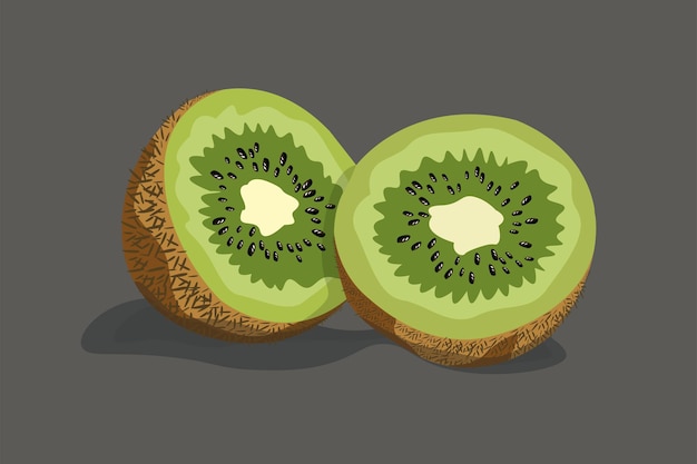 Juicy kiwi cut into two parts.
