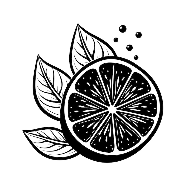 Juicy Lime Slice Vector Illustration Fun Black and White Coloring vector illustration