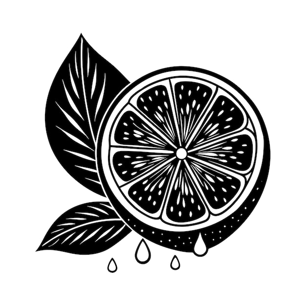 Juicy Lime Slice Vector Illustration Fun Black and White Coloring vector illustration