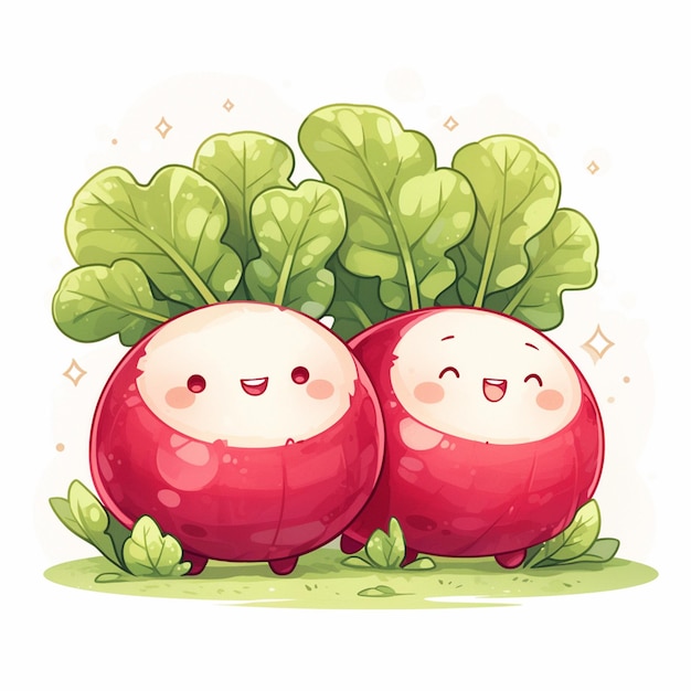 Juicy Red Radishes with Leafy Greens