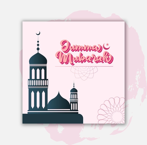 Jumma mubarak islamic background vector design