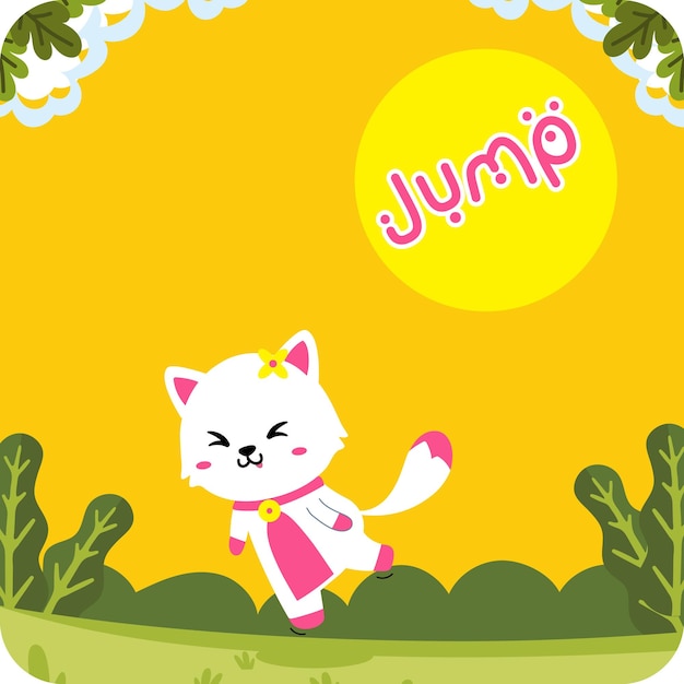 Jump cat design best for tshirt mascot sticker book cover