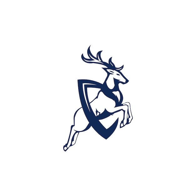 Jump deer logo illustration