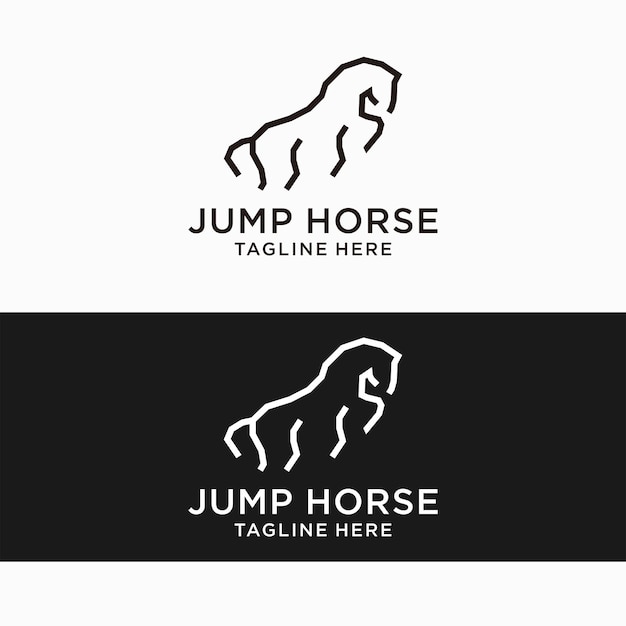 Jump horse logo design icon template