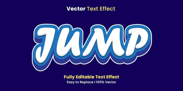 Jump text effect template with 3d style use for logo and business brand