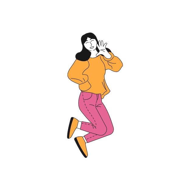 Jumping Girl Illustration