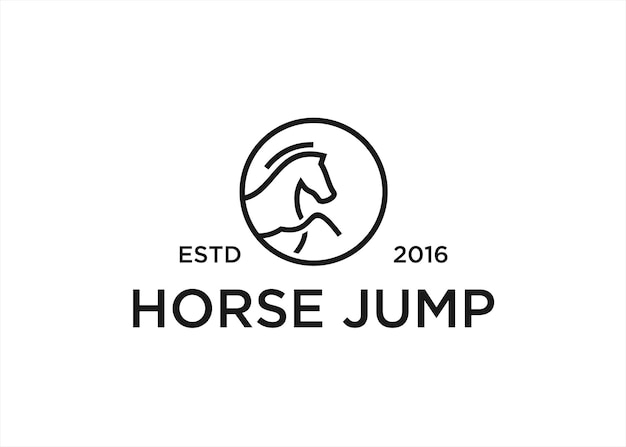 jumping horse logo design vector illustration