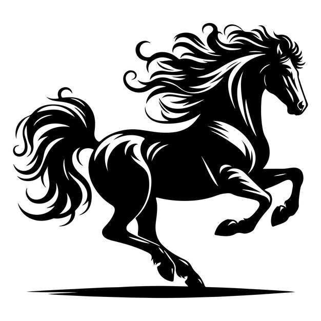 Vector jumping horse silhouette clip art horse silhouette vector