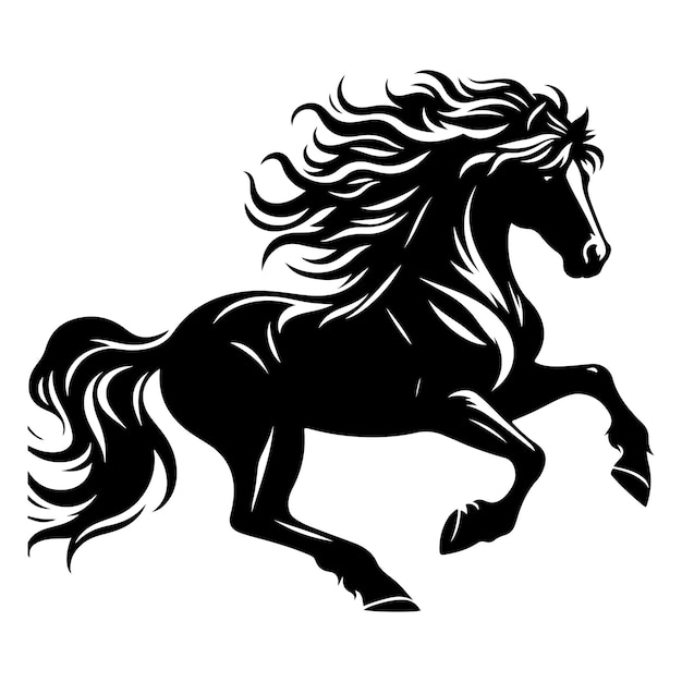 Vector jumping horse silhouette clip art horse silhouette vector