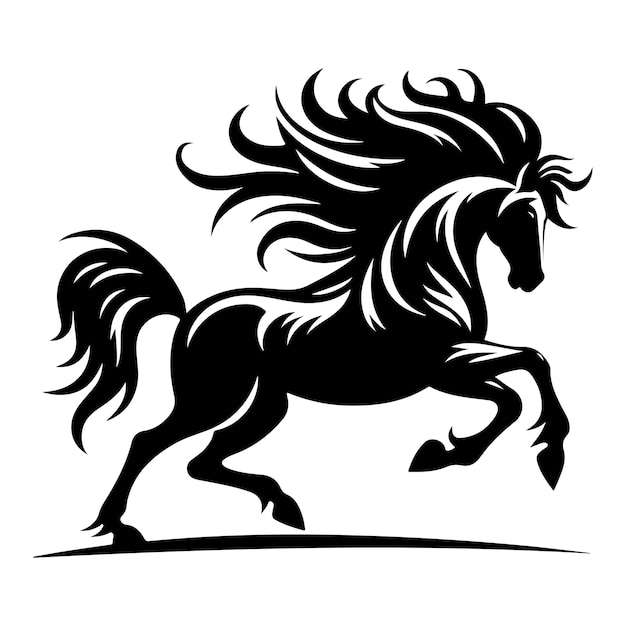 Jumping Horse Silhouette Clip Art Horse silhouette vector