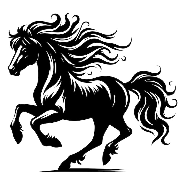 Jumping Horse Silhouette Clip Art Horse silhouette vector