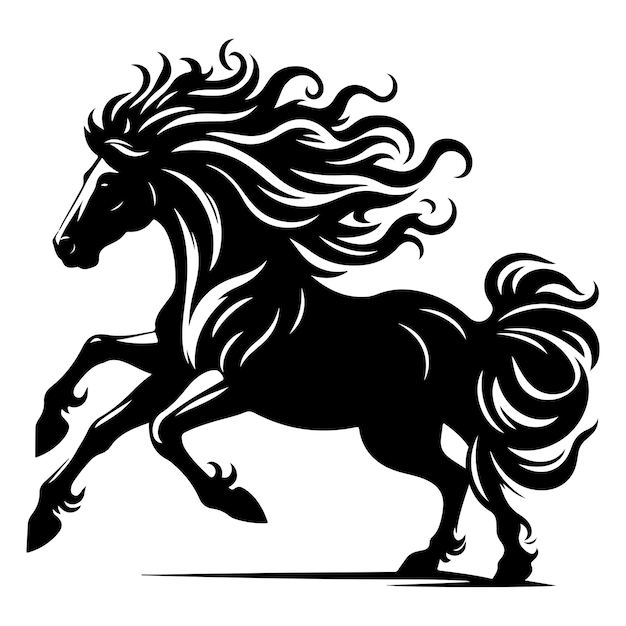 Vector jumping horse silhouette clip art horse silhouette vector