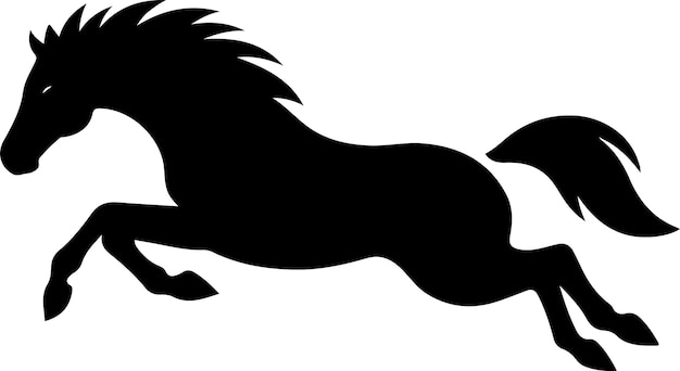 Vector jumping horse silhouette clip art image vector black color silhouette