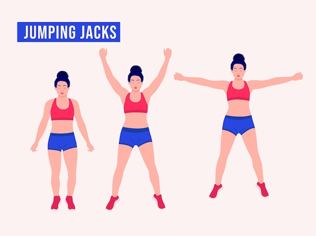 Jumping Jacks exercise Woman workout fitness aerobic and exercises