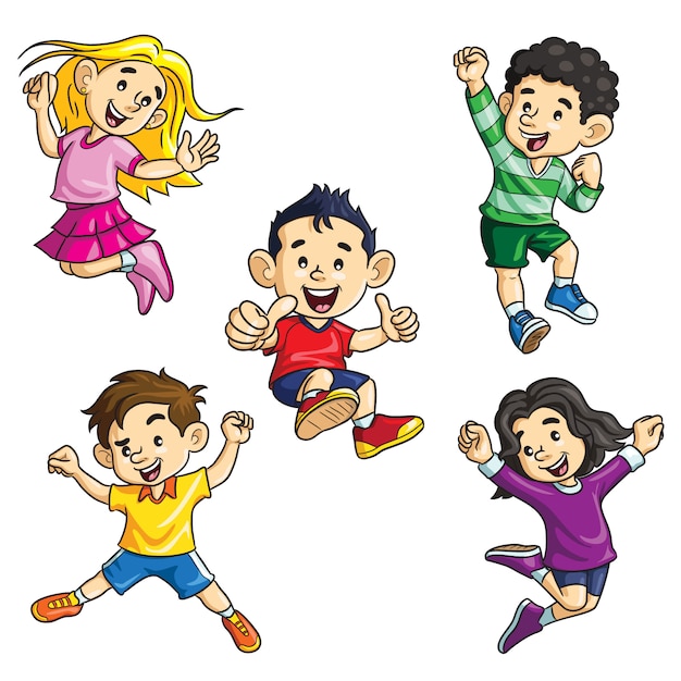 Jumping Kids Cartoon