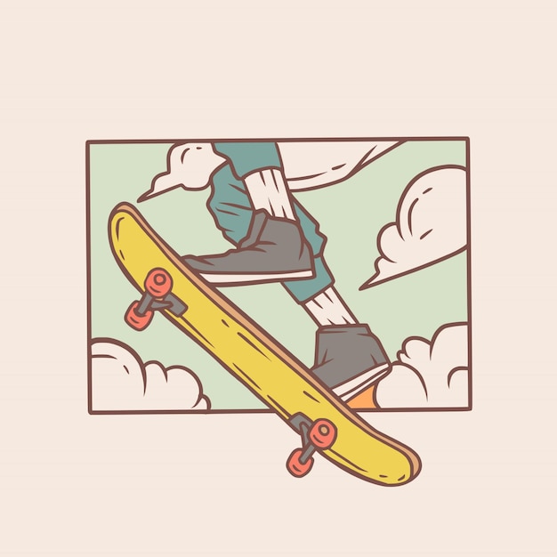 Jumping skate in the air Premium sticker