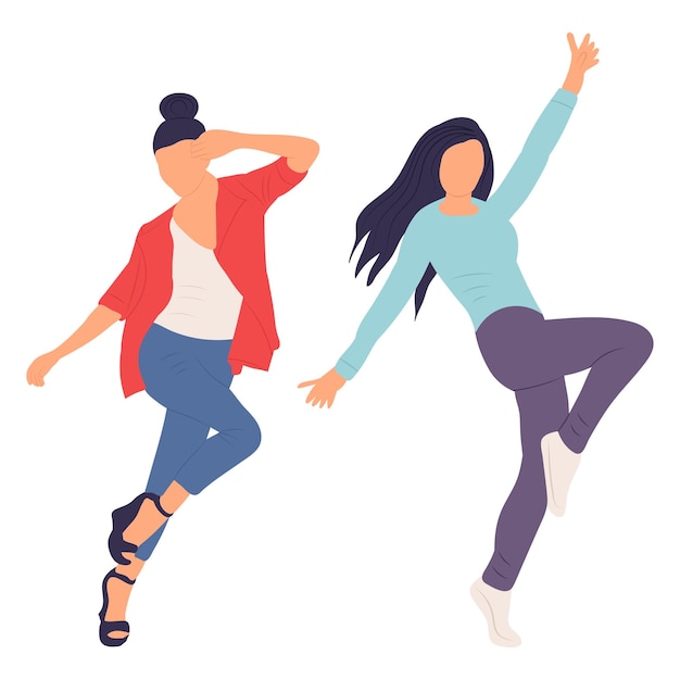 Jumping women in flat style isolated vector