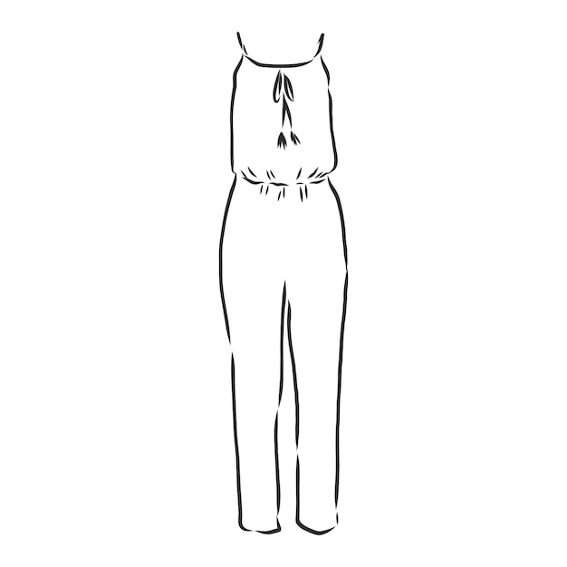 Jumpsuit sketch jumpsuit vector sketch illustration clothes