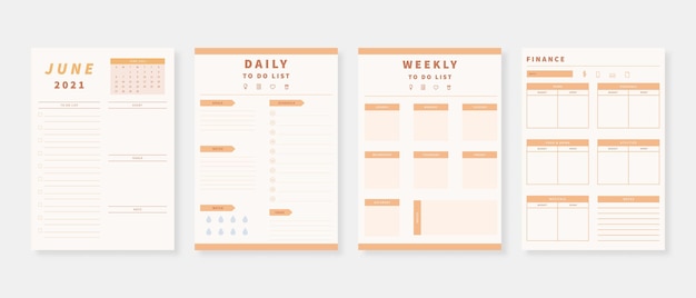 Vector june 2021  planner modern planner template 