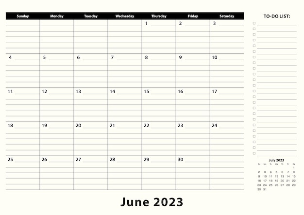 June 2023 Monthly Business Desk Pad Calendar