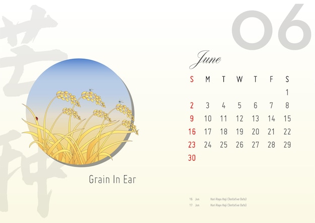 June of calendar 2024