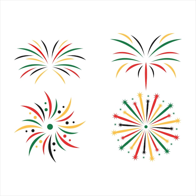 Juneteenth Firework Element Vector Design