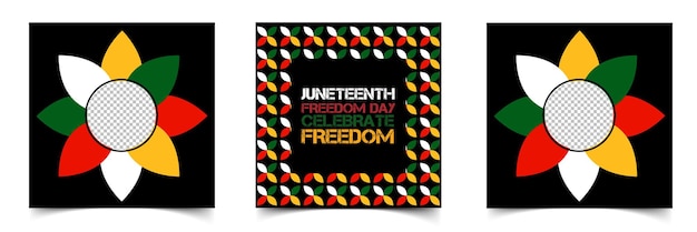 Juneteenth Freedom Day June 19th or African American History Celebration Holiday banner