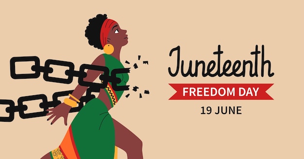 Juneteenth freedom day web banner AfricanAmerican Independence Day Background