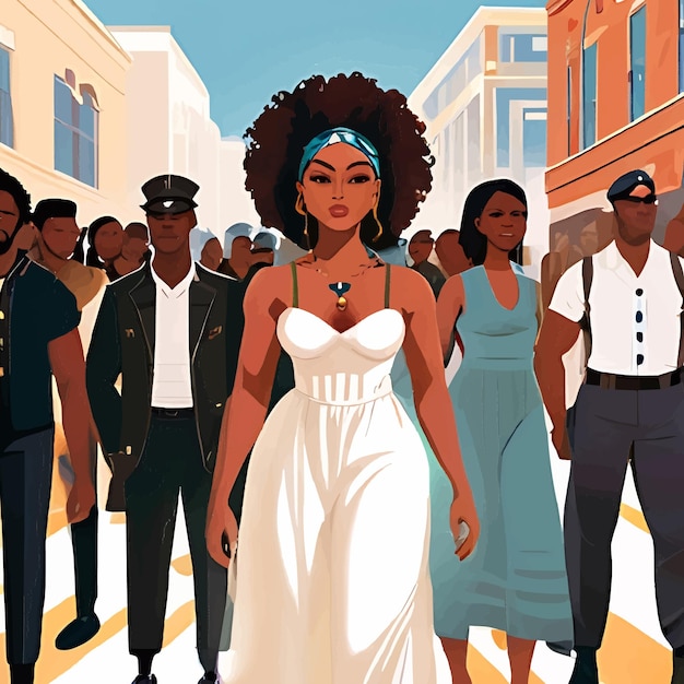 Juneteenth freedom day women flat illustration