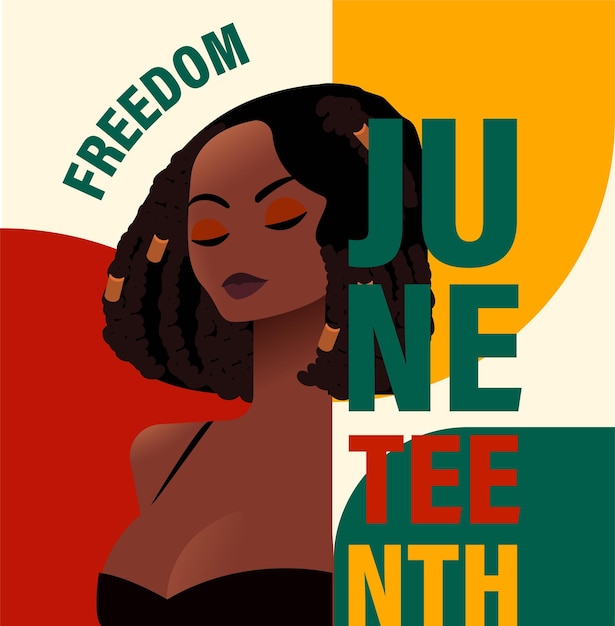 Juneteenth Independence Day Freedom or Emancipation day Black Lives Matter Vector Illustration