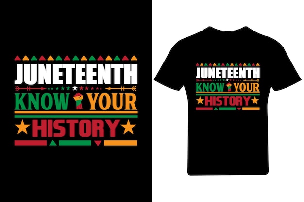 Vector juneteenth know your history t shirt, juneteenth typography t shirt,