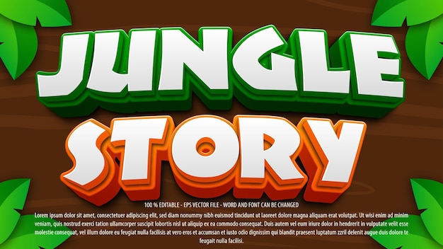 Jungle 3d editable text effect