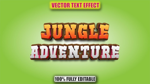 Vector jungle adventure editable text effect