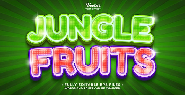 Jungle fruits text effect editable eps cc