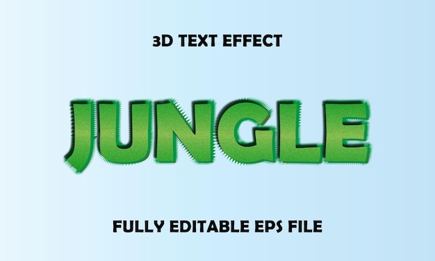 jungle green color 3d text effect template