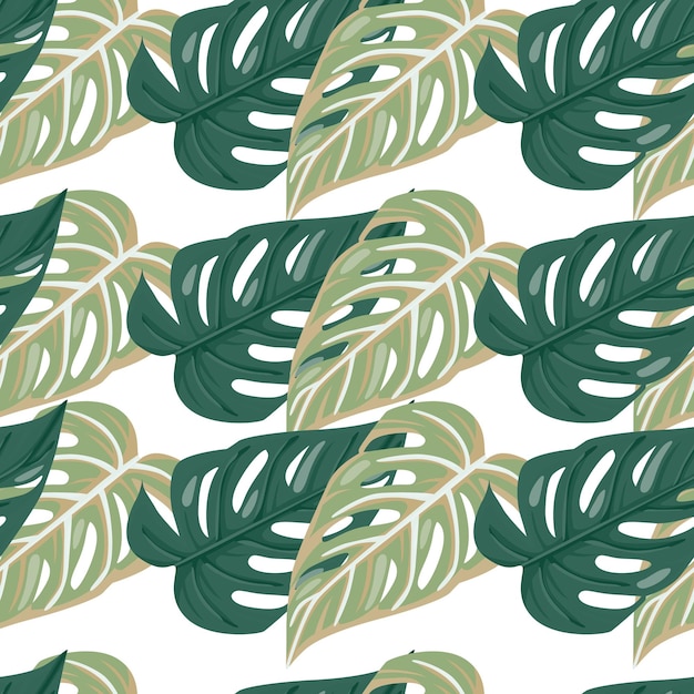 Jungle leaf seamless pattern Exotic botanical texture Floral background Decorative tropical palm leaves wallpaper