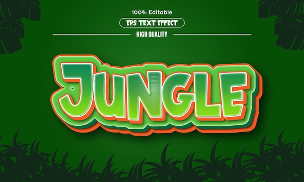 Jungle style  text effect vector design editable