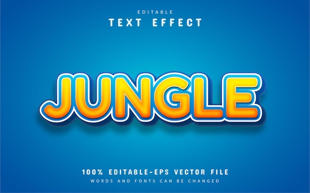 Jungle text, orange cartoon style text effect