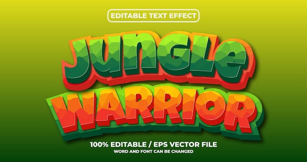 Jungle warrior editable text effect