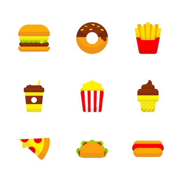 Junk Food Icon Set