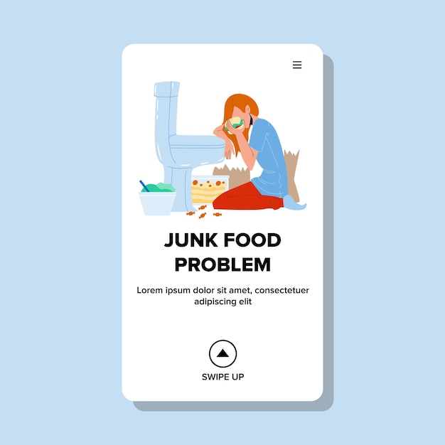 Junk Food Problem Unhealthy Diet Woman