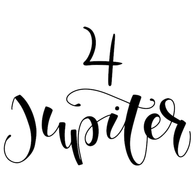 Jupiter astrological symbol and hand drawn lettering