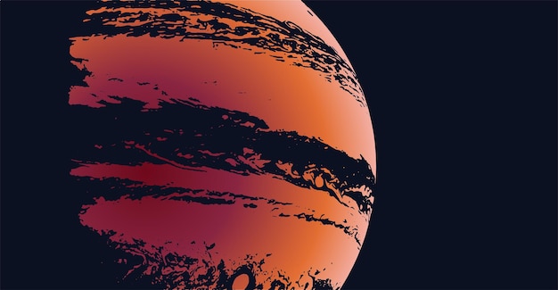 Vector jupiter close up illustration