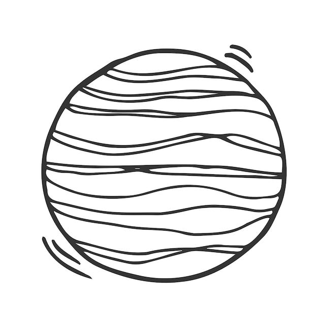 Jupiter planet icon Sketch illustration of Jupiter planet vector icon Logo with Jupiter Planet