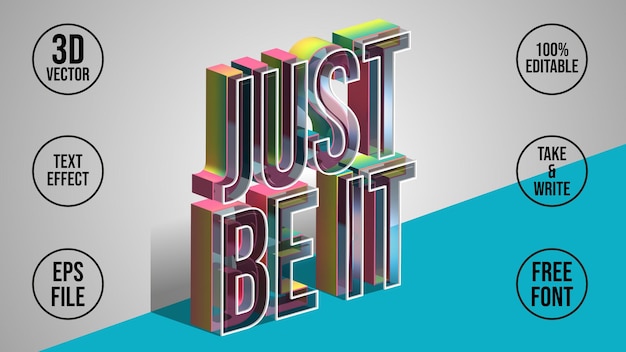 Just Be it text effect style EPS editable text effect