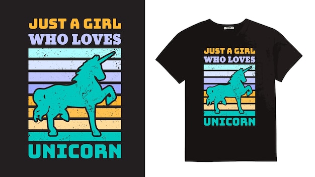 Just a girl who loves Unicorn TShirt Design Vector