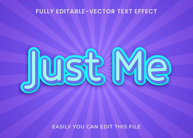 Just Me 3d Editable Vector Text Effect Style